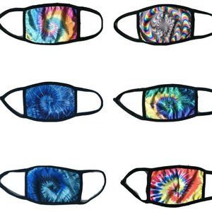6 PC Adult Teen Washable Face Mask Tie Dye Print